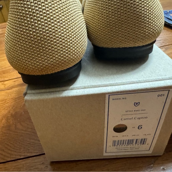 Rothy's Camel & Black Cap-Toe Flats - Picture 6 of 7